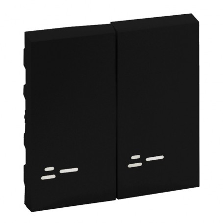 Tecla doble con visor Legrand 864508 serie Niloe Step Negro Mate  