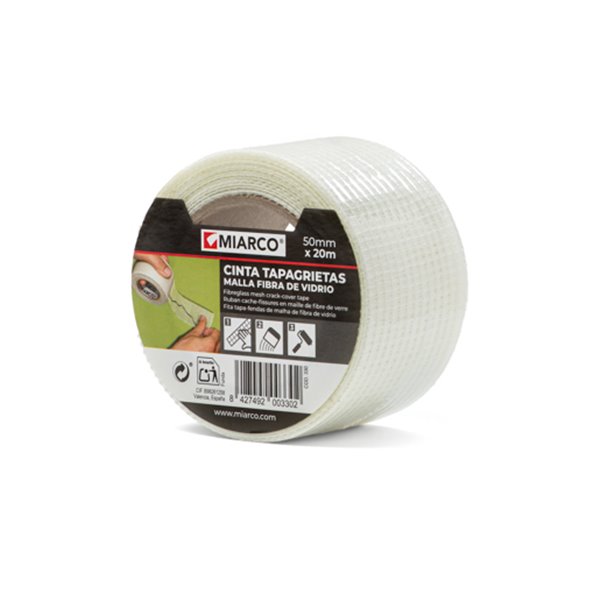 Cinta de fibra de vidrio tapagrietas Malla 50mmx20m MIARCO 330
