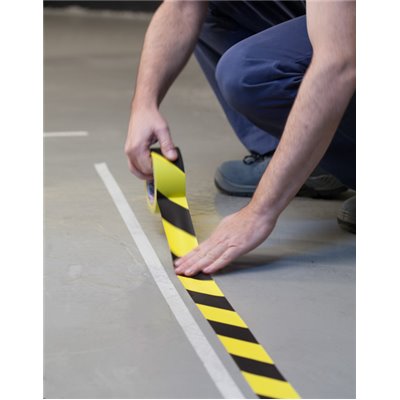 Cinta señalizacion adhesiva MIARCO 29931 Amarillo/Negro 100mmx33m