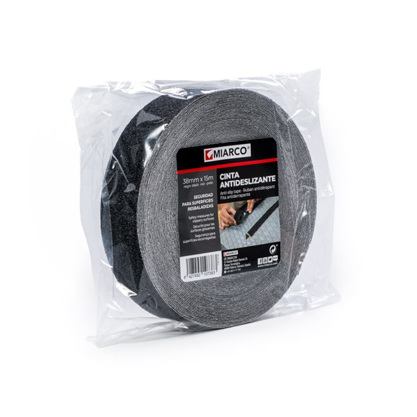 Cinta antideslizante 38mmx15m MIARCO 10738 Negro