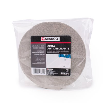 Cinta antideslizante 25mmx15m MIARCO 31221 Transparente 