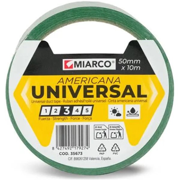 Cinta Americana universal MIARCO 35673 Verde 50mmx10m