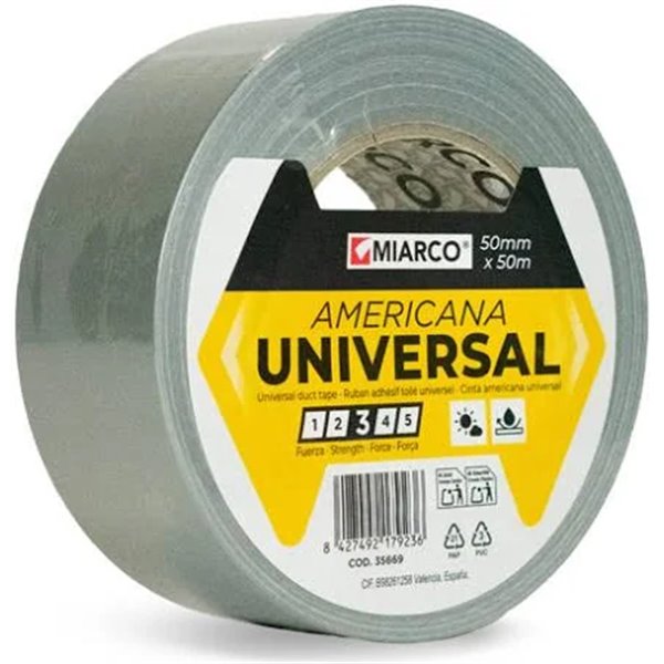 Cinta Americana universal MIARCO 35669 Blanco 50mmx50m