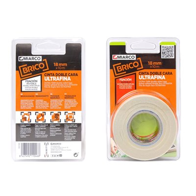 Cinta doble cara ultrafina Miarco 11046 transparente 18mmx10mt