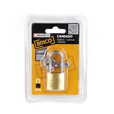 Candado arco AL-25B largo 25mm MIARCO 10925 blister