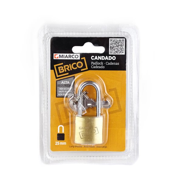 Candado arco AL-25B largo 25mm MIARCO 10925 blister
