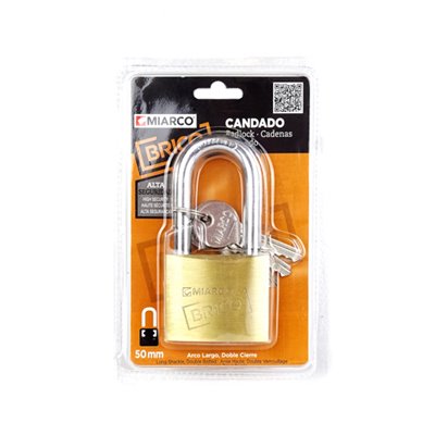 Candado arco AL-50B largo 50mm MIARCO 10938 blister