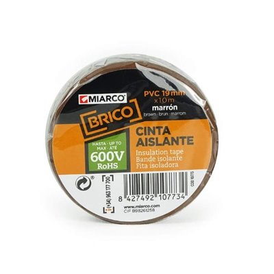 Cinta aislante PVC BRICO 19mmx10m MIARCO 10773 Marrón