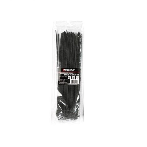 Brida Poliamida 6.6 bolsa 100 uds 3,5mmx300mm MIARCO 9707 Negra