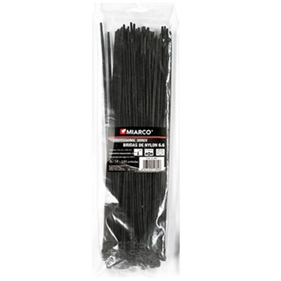Brida Poliamida 6.6 bolsa 100 uds 4,8mmx350mm MIARCO 9710 Negra