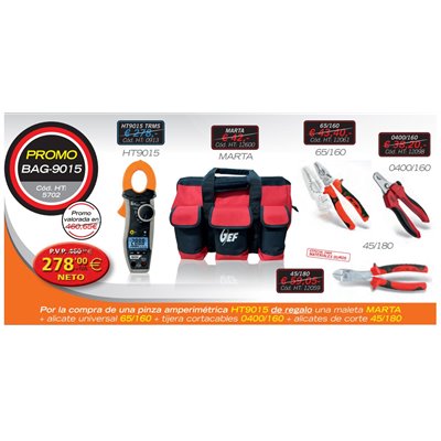 Kit PROMO BAG-9015 compuesto por HT9015+MARTA+65/160+0400/160+45/180 HT-INSTRUMENTS 5702