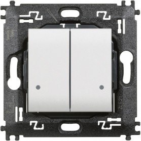 Comando doble de iluminacion inalambrico Bticino N4003DCW serie Livinglight with Netatmo color Blanco