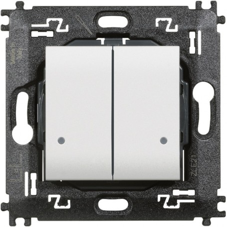 Comando doble de iluminacion inalambrico Bticino N4003DCW serie Livinglight with Netatmo color Blanco