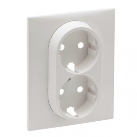 Tapa para Enchufe Schuko 2P+T doble Legrand 864122 serie Niloe Step Blanco Mate 
