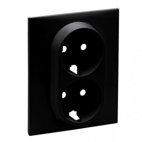 Tapa para Enchufe Schuko 2P+T doble Legrand 864522 serie Niloe Step Negro mate