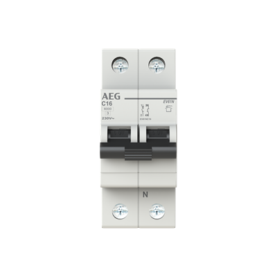 Interruptor magnetotermico EV60 para vivienda AEG 2CDS251190R0324 1P+N 32A C