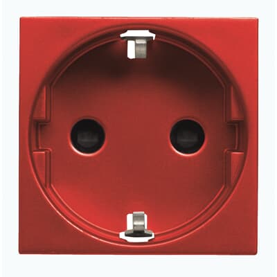 Base enchufe Schuko 2P+T con protector NIESSEN N2288 RJ serie ZENIT Rojo
