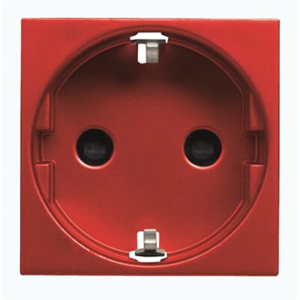 Base enchufe Schuko 2P+T con protector NIESSEN N2288 RJ serie ZENIT Rojo