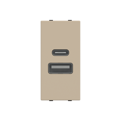Cargador USB A+C 15W 1 módulo NIESSEN N2185.4 CV serie ZENIT Cava