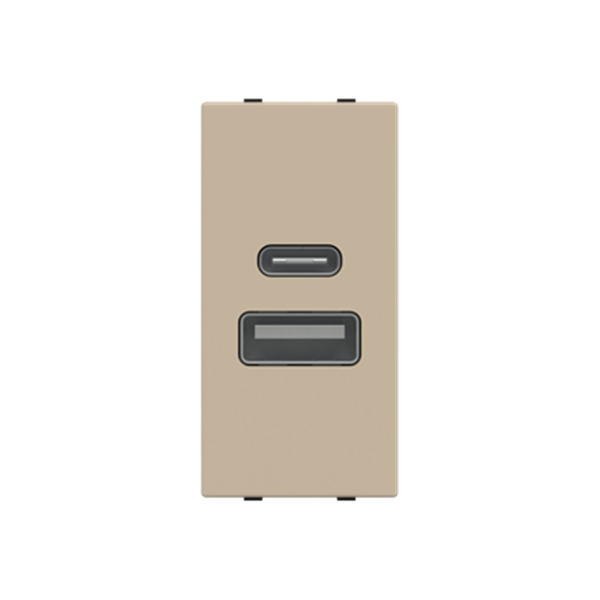 Cargador USB A+C 15W 1 módulo NIESSEN N2185.4 CV serie ZENIT Cava