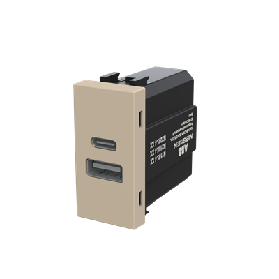 Cargador USB A+C 15W 1 módulo NIESSEN N2185.4 CV serie ZENIT Cava