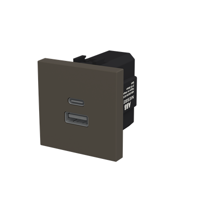 Cargador USB A+C 10,5W 2 módulos NIESSEN N2285.3 AN serie ZENIT Antracita