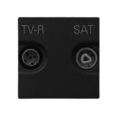 Toma TV-R/SAT final 2 módulos NIESSEN N2251.7 NT serie ZENIT Negro mate