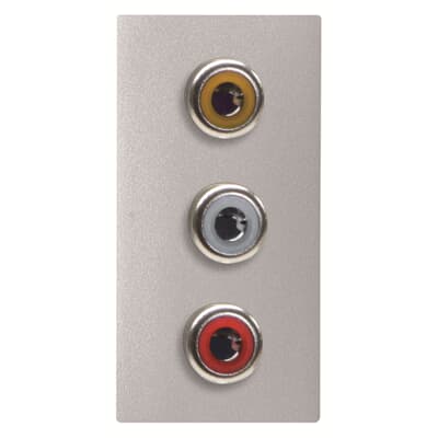 Toma 3RCA VDI 1 módulo NIESSEN N2155.3 PL serie ZENIT Plata