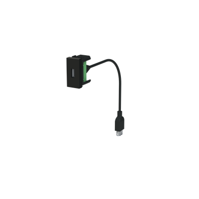 Toma USB hembra-hembra con latiguillo NIESSEN N2155.91 NT serie ZENIT Negro mate