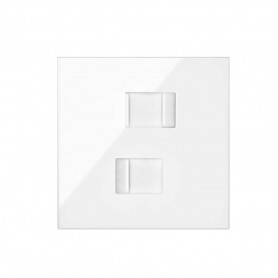 Kit frontal horizontal 1 elemento SIMON 100 con 2 conectores RJ45 10020111-130 Blanco Brillante 