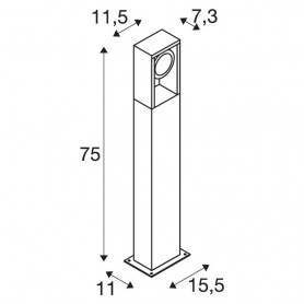 Baliza Led Jardin SLV Skina Frame 75 FL 1004750 Antracita mate