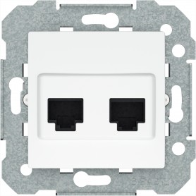 Adaptador doble para 2 conectores RJ45 BJC 23682-2 serie Viva Blanco polar