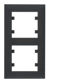 Marco 2 elementos vertical Hager Lumina Intense WL5623 color Negro