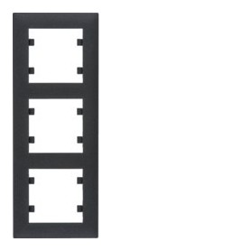 Marco 3 elementos vertical Hager Lumina Intense WL5633 color Negro