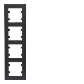 Marco 4 elementos vertical Hager Lumina Intense WL5643 color Negro