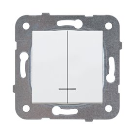 Interruptor doble luminoso 10AX Panasonic Viko WKTT01102WH Karre Plus Blanco