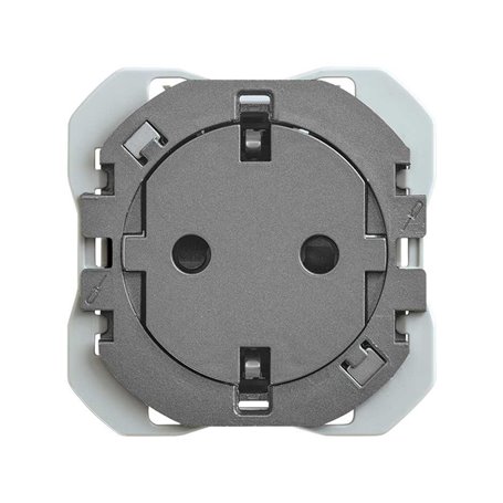 Base de enchufe clean Simon 20000434-096 2p+TT 16A Simon 270 Titanio 2 modulos