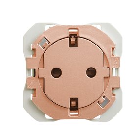 Base de enchufe clean Simon 20000434-091 2p+TT 16A Simon 270 Cobre 2 modulos