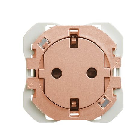 Base de enchufe clean Simon 20000434-091 2p+TT 16A Simon 270 Cobre 2 modulos