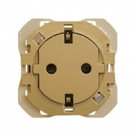 Base de enchufe clean Simon 20000434-095 2p+TT 16A Simon 270 Oro 2 modulos