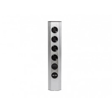 Perfil de aluminio con 4 Bases de enchufe + 2USB e Interruptor Bachmann CASIA 923.008 Aluminio
