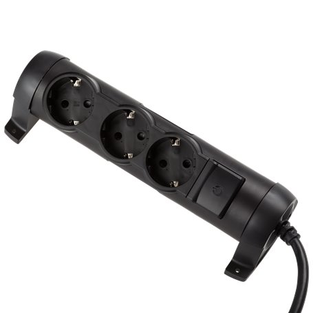 Base multiple confort 3 tomas 2P+TT 16A Legrand 694601 Negro