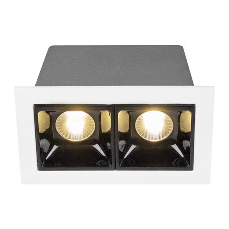 Empotrable de techo Hofflights Italy 1.1010.0112 blanco/negro 2 lamparas 2w 3000K (calida)