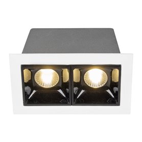 Empotrable de techo Hofflights Italy 1.1012.0112 blanco/negro 2 lamparas 2w 3000K (calida)