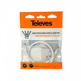 Latiguillo de red RJ45 UTP cat6 TELEVES 209001 0,5mt