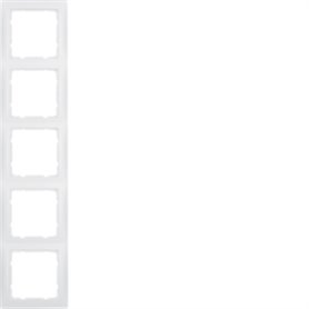 Marco 5 elementos Berker By Hager S1 10159909 Blanco Mate