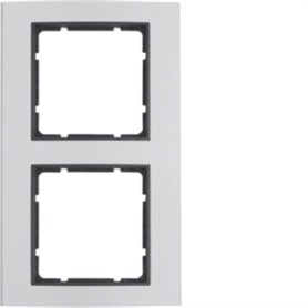 Marco 2 elementos Berker By Hager B3 10123004 Aluminio/Antracita