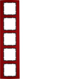 Marco 5 elementos Berker By Hager B3 10153012 Rojo/Antracita