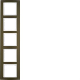 Marco 5 elementos Berker By Hager B3 10153021 Marron/Blanco