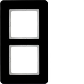 Marco 2 elementos Hager By Berker Q7 10126076 Cristal Negro